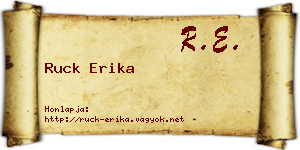 Ruck Erika névjegykártya